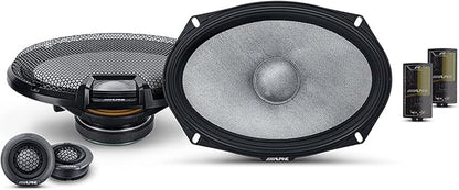 Alpine 6.5" & 6x9 R2 High-Resolution Speaker Bundle - A Pair of R2-S6533-Way Component Speakers & a