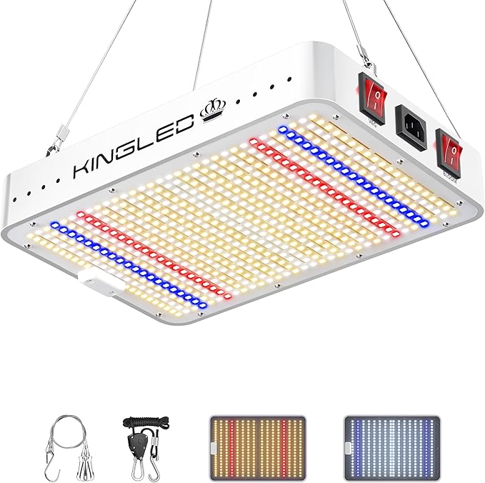 KingLED KP1000 LED Grow Lights with Yield LEDs 2x2ft Coverage Full Spectrum Grow Lights for Indoor