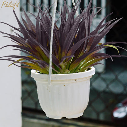 6Pcs Artificial Grass Fake Grass Plants 17.3in Outdoor Plants UV Resistant Faux Greenery Stems for