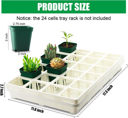 5 Pack Nursery Pot Tray, Carrying and Holding Plant Tray for Pot 24 Cell Carrying Holder Drainage