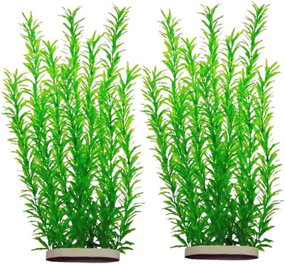 DSkoiph 2 pcs Aquarium Decor Plastic Plants Extra Large 21 Inches Artificial Fish Tank Plants Tall