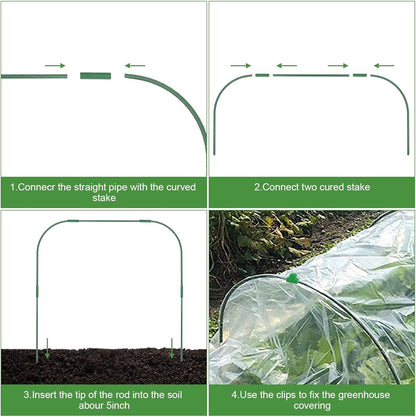8 Sets 41.3"x31.5" Garden Hoops for Raised Beds, Greenhouse Hoops Grow Tunnel Durable Removable Row