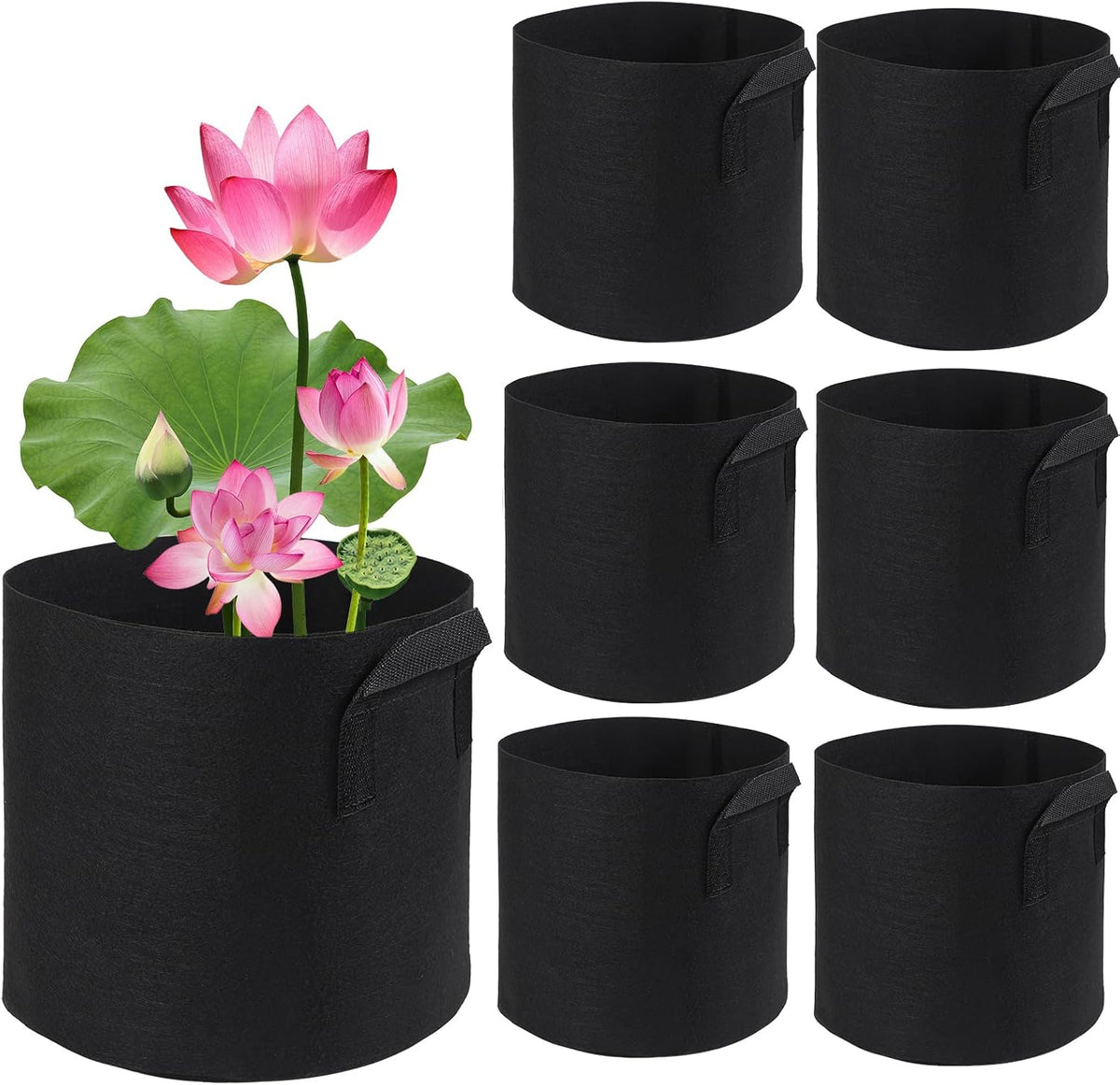 6Pcs Lily Plant Pots for Pond, Aquatic Pond Planter for Pond Durable Breathe Reusable Fabric Plant