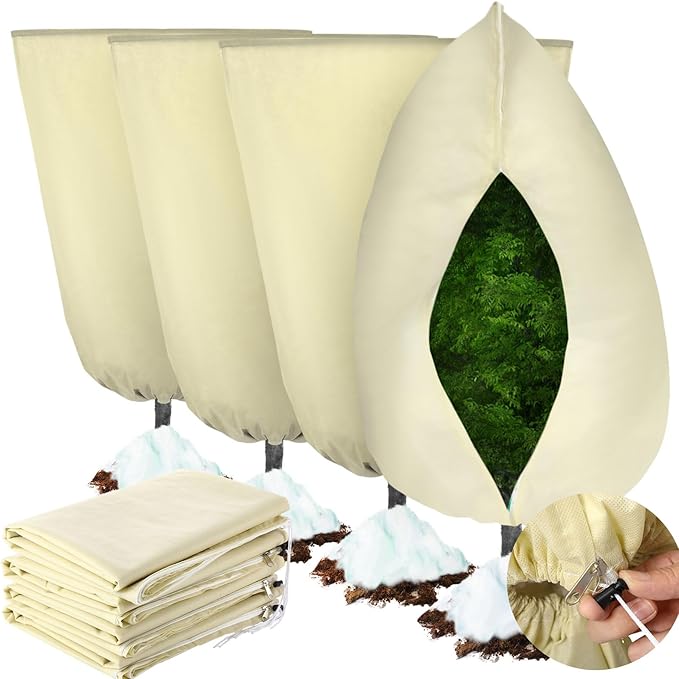 4 Pcs Plant Covers Freeze Protection 35.4" x 59" Winter Frost Blankets for Outdoor Plants with
