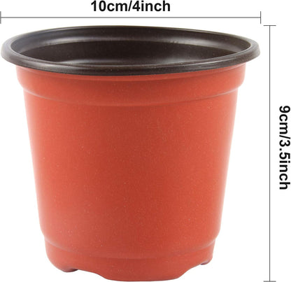 Augshy 150 Pcs 4" Plastic Plants Nursery Pot, Seed Starting Pots for Succulent Seedling Cutting