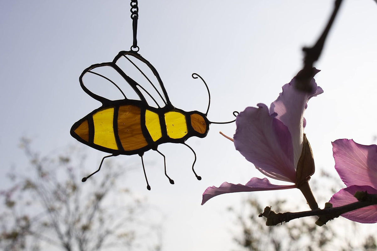 Bee Suncatcher Colored Glass Window Hanging Bee Ladies Mother Lover Grandmother Decorations and