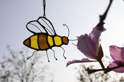 Bee Suncatcher Colored Glass Window Hanging Bee Ladies Mother Lover Grandmother Decorations and