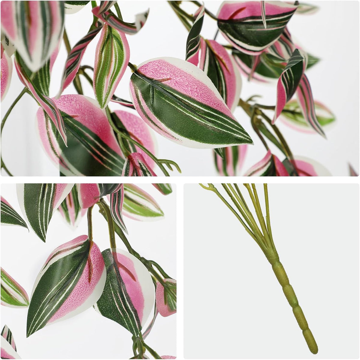 DILATATA Fake Hanging Plants Artificial Hanging Plants 22" Faux Wandering Jew Hanging Leaves Plant