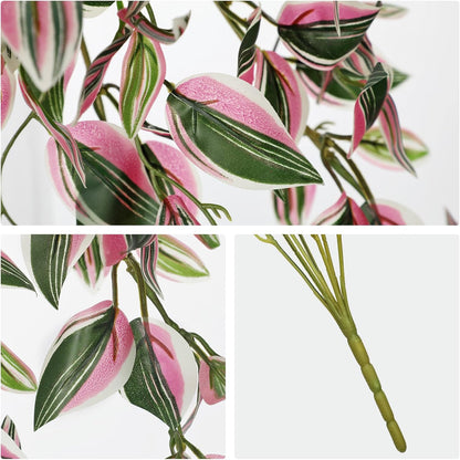 DILATATA Fake Hanging Plants Artificial Hanging Plants 22" Faux Wandering Jew Hanging Leaves Plant