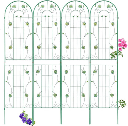 4 Pack Metal Garden Trellis 86.7" H Garden Fence Rustproof Trellis for Climbing Plants Support