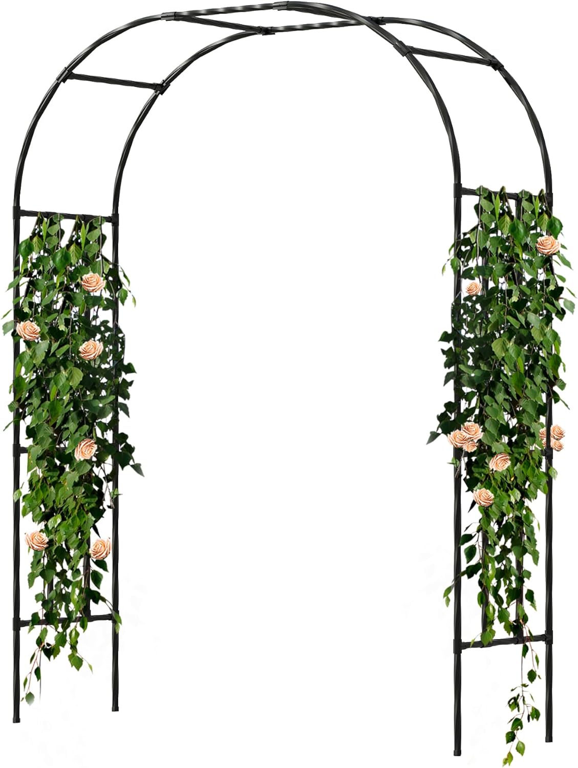 Garden Arch Trellis, Trellis Arch for Climbing Plants Outdoor, 5FT x 7.9FT Metal Full Garden Arbor