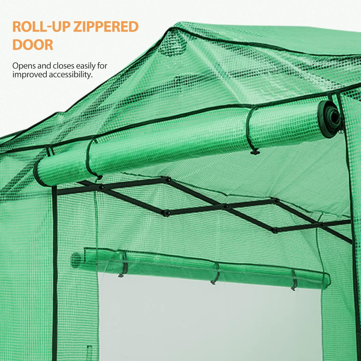EAGLE PEAK Replacement Cover for 8x6 Portable Walk-in Pop up Greenhouse, Front and Rear Roll-Up