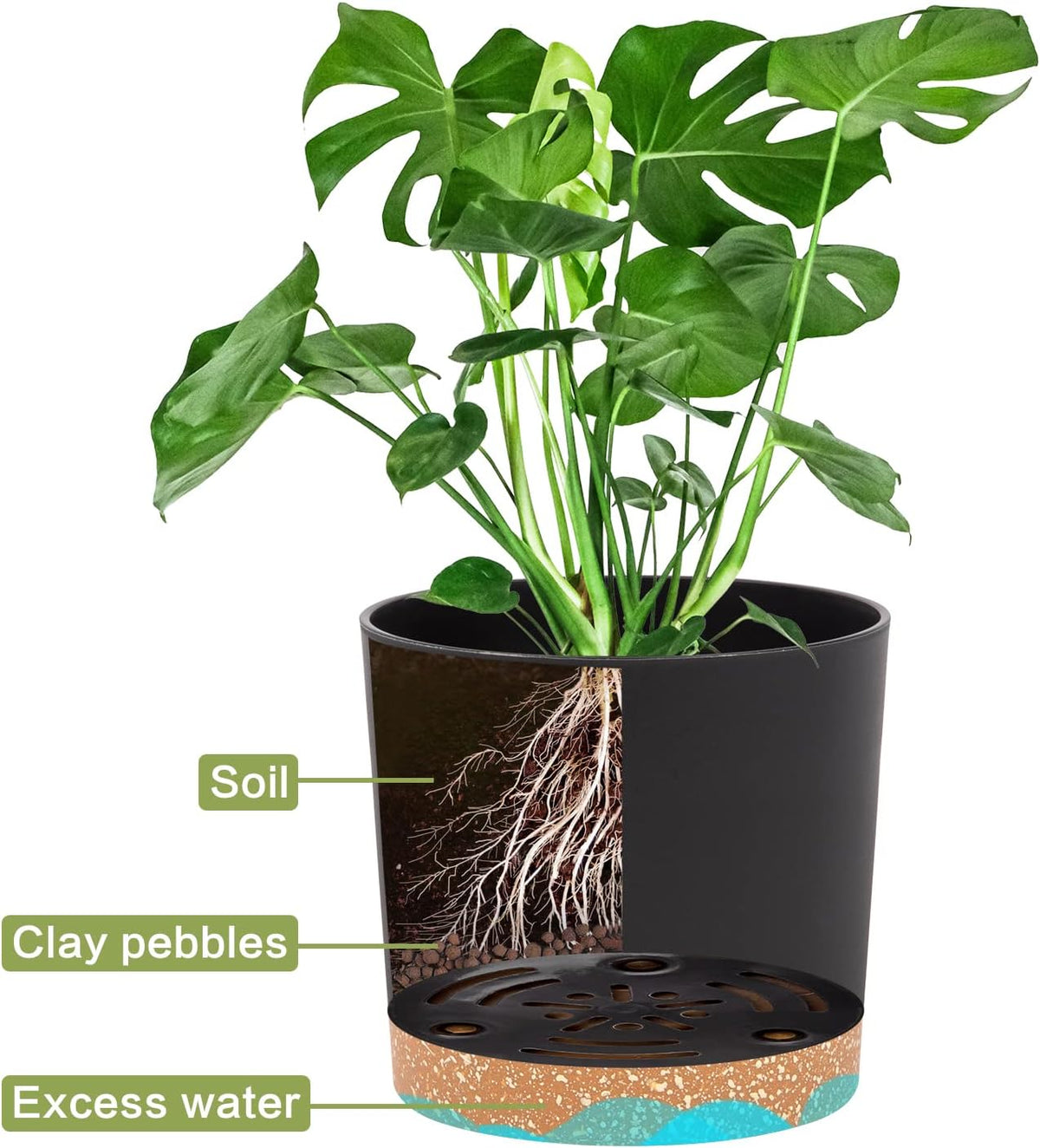 QCQHDU 5 inch Plant Pot, 2 Pack Planters for Indoor Plants with Drainage Holes & Saucer, Outdoor