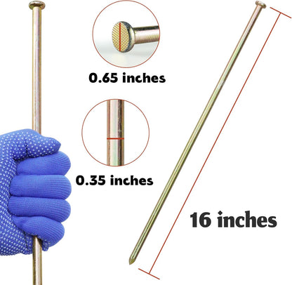 10 Pcs 16 Inch Landscape Stakes, Heavy Duty Galvanized Rebar Stakes for Paver Edging, Weed Barrier