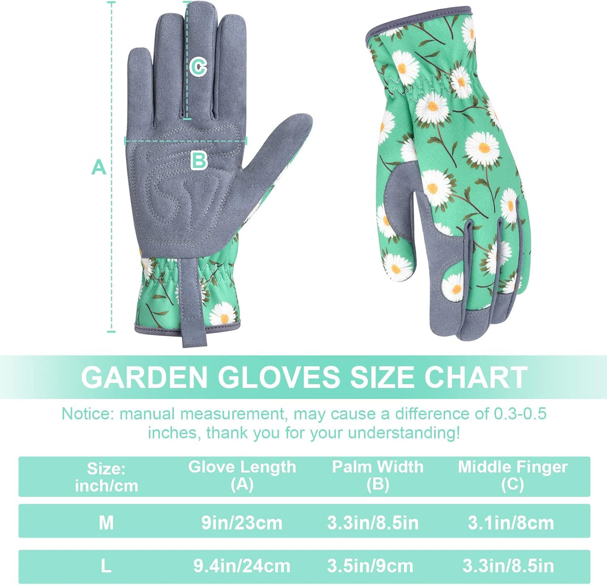 Womens Gardening Weeding Working Gloves, Leather Garden Glove for Women Thorn Proof No Stab for