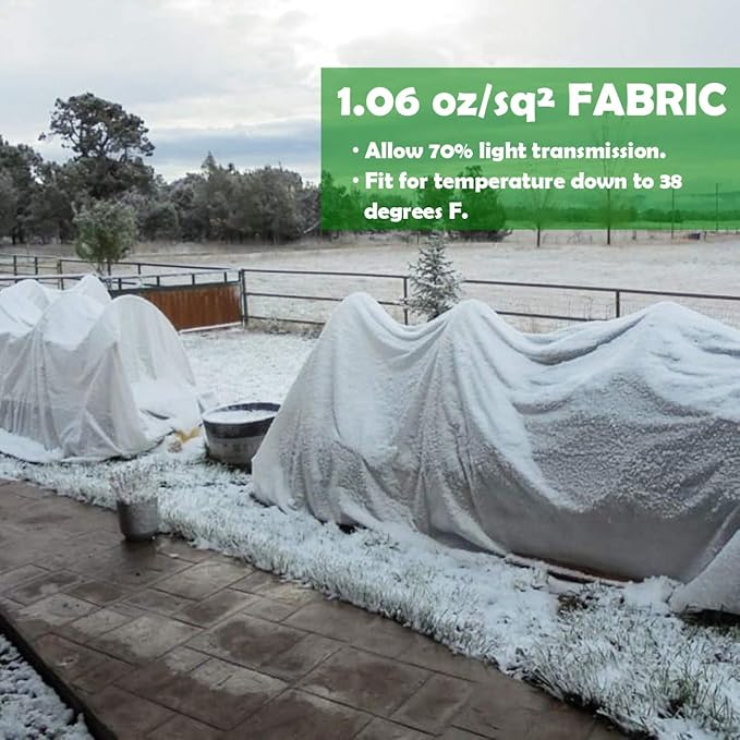 Plant Covers Freeze Protection, 10ft×33ft Reusable Rectangle Frost Protection Floating Row Cover