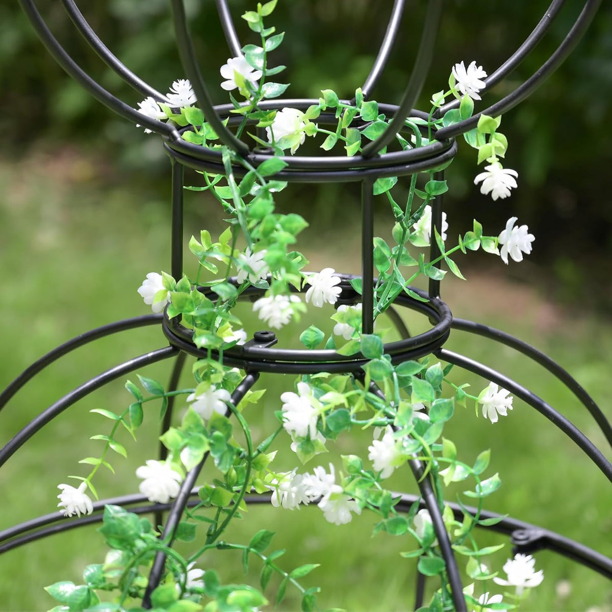 48.8"x17" Metal Obelisk Trellis for Climbing Plants | Unique Outdoor Support for Rose Bushes and