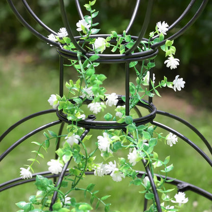 48.8"x17" Metal Obelisk Trellis for Climbing Plants | Unique Outdoor Support for Rose Bushes and