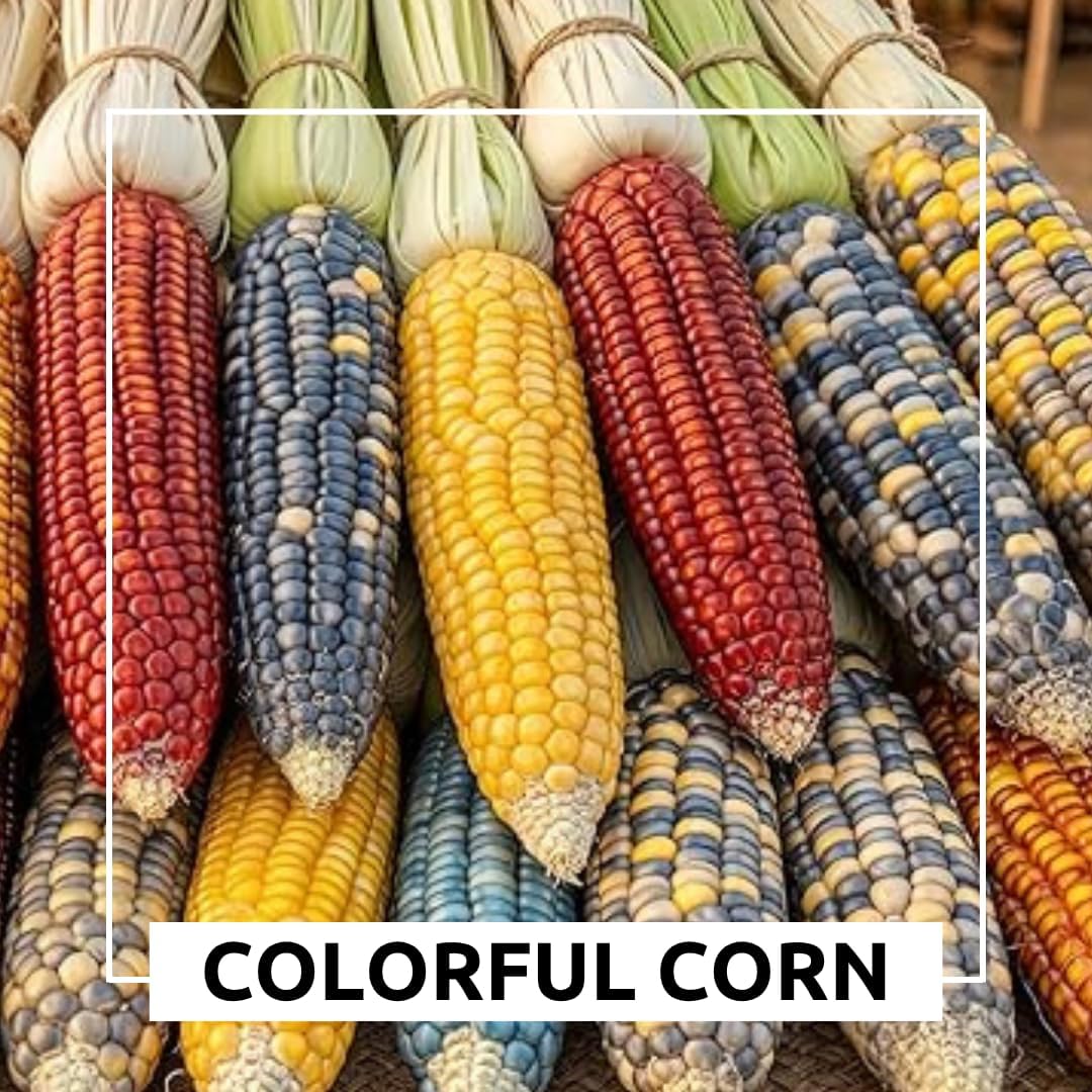 400 Indian Corn Seeds for Planting - Multicolor Ornamental Indian Corn - 400+ Seeds Zea Mays Non