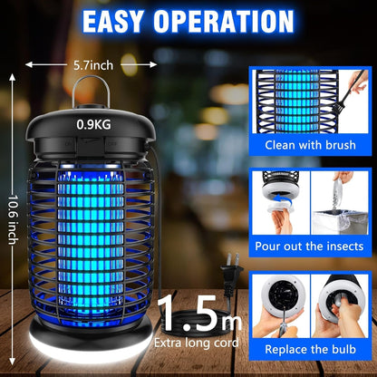 Endbug Bug Zapper, Bug Zapper Outdoor Indoor with LED Light, Electric Mosquito Zapper Fly Zapper