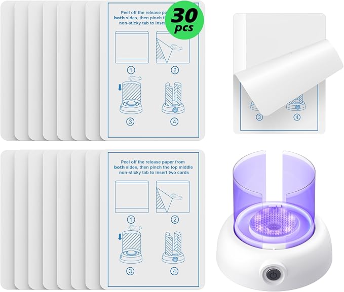 30-Pack Double-Sided Sticky Refill Cards for 360° UV Light Fly Trap – Easy-to-Replace Adhesive