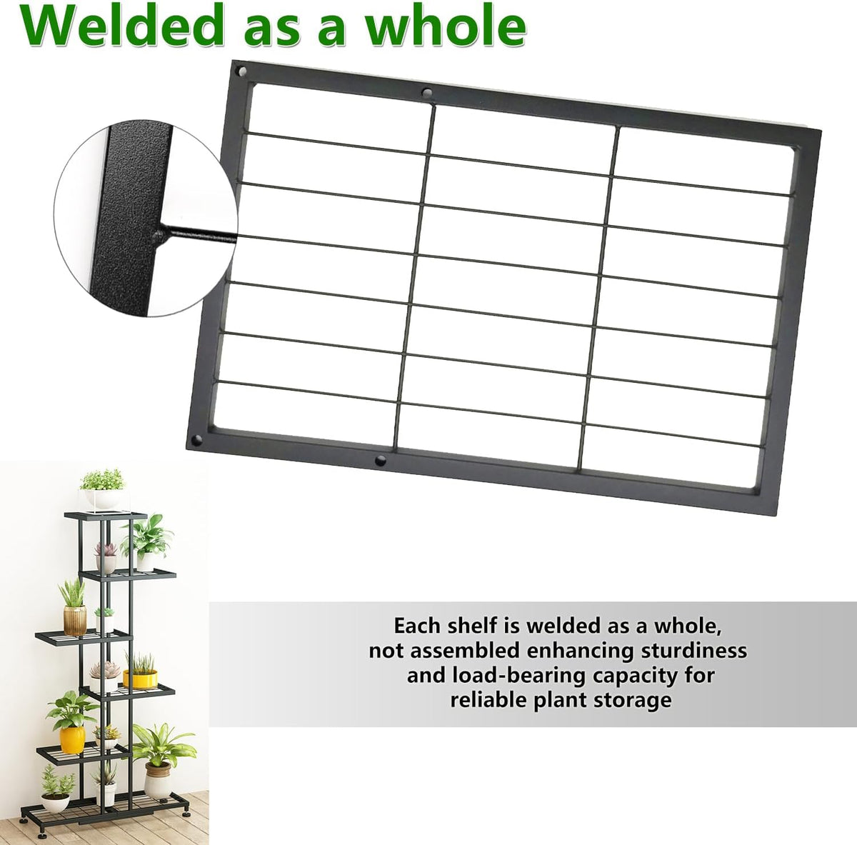 Metal Plant Stand, 6 Tier 12 Potted, Upgrade Multiple Plant Rack Shelf Organizer, Indoor Planter
