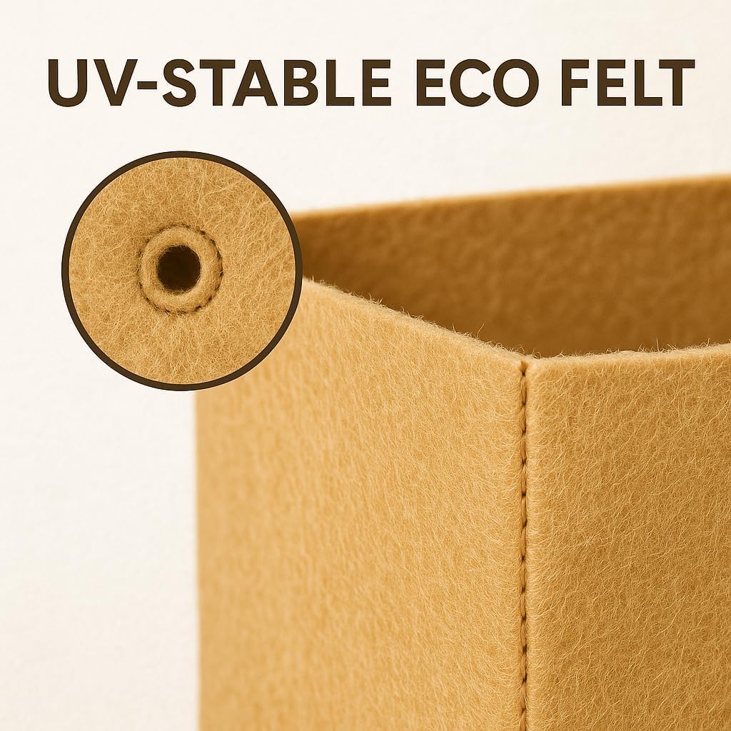 Square Geo Fabric Grow Bag 400 GSM Durable Breathable UV Resistant Reusable Plant Container for