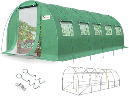 KING BIRD Premium 25x10x6.6FT Greenhouse for Outdoors, Large Walk-in Upgraded Galvanized Metal
