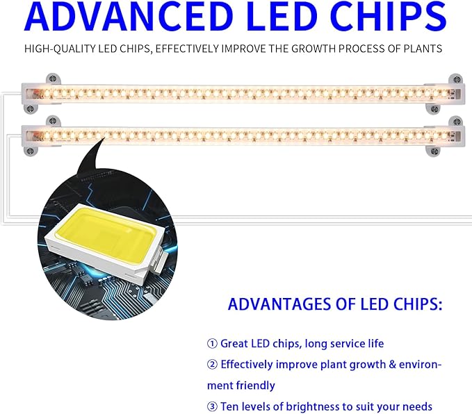 13 Inches Strip Growing Lamp for Indoor Plants, 3500K Full Spectrum LED Grow Light Strips with Auto