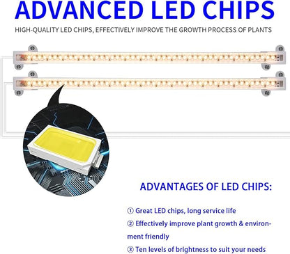 13 Inches Strip Growing Lamp for Indoor Plants, 3500K Full Spectrum LED Grow Light Strips with Auto
