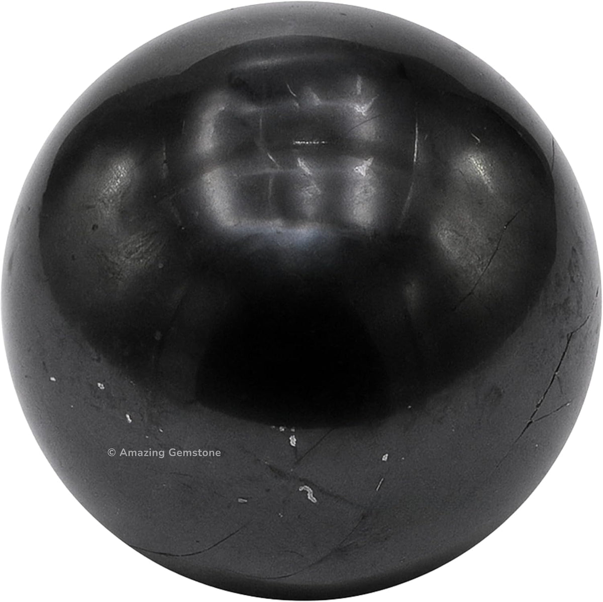 Amazing Gemstone Shungite Crystal Ball with Stand - 2 Inches Crystal Sphere Meditation Balls for