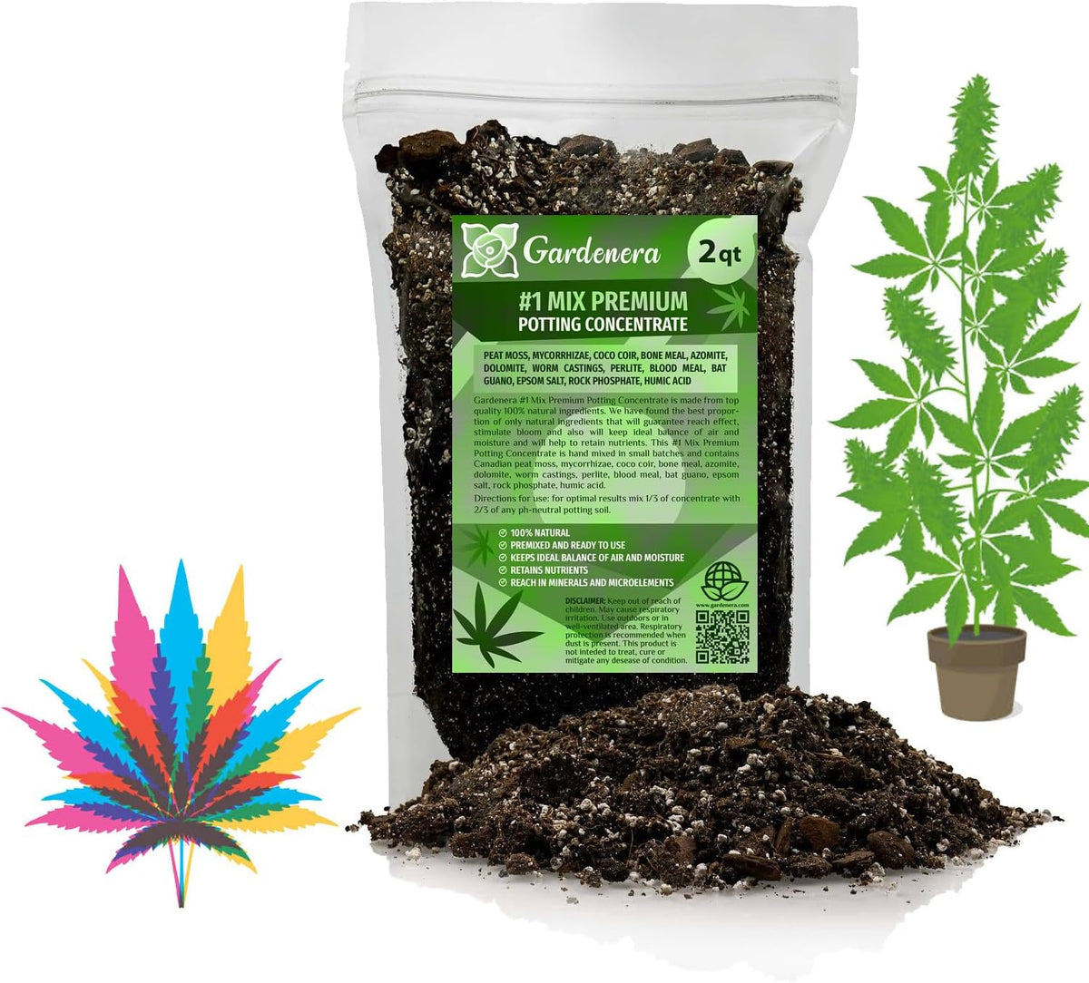 Gardenera Premium JUST-ADD-Water Potting Soil Mix - Optimal Nutrient-Rich Blend for Thriving and