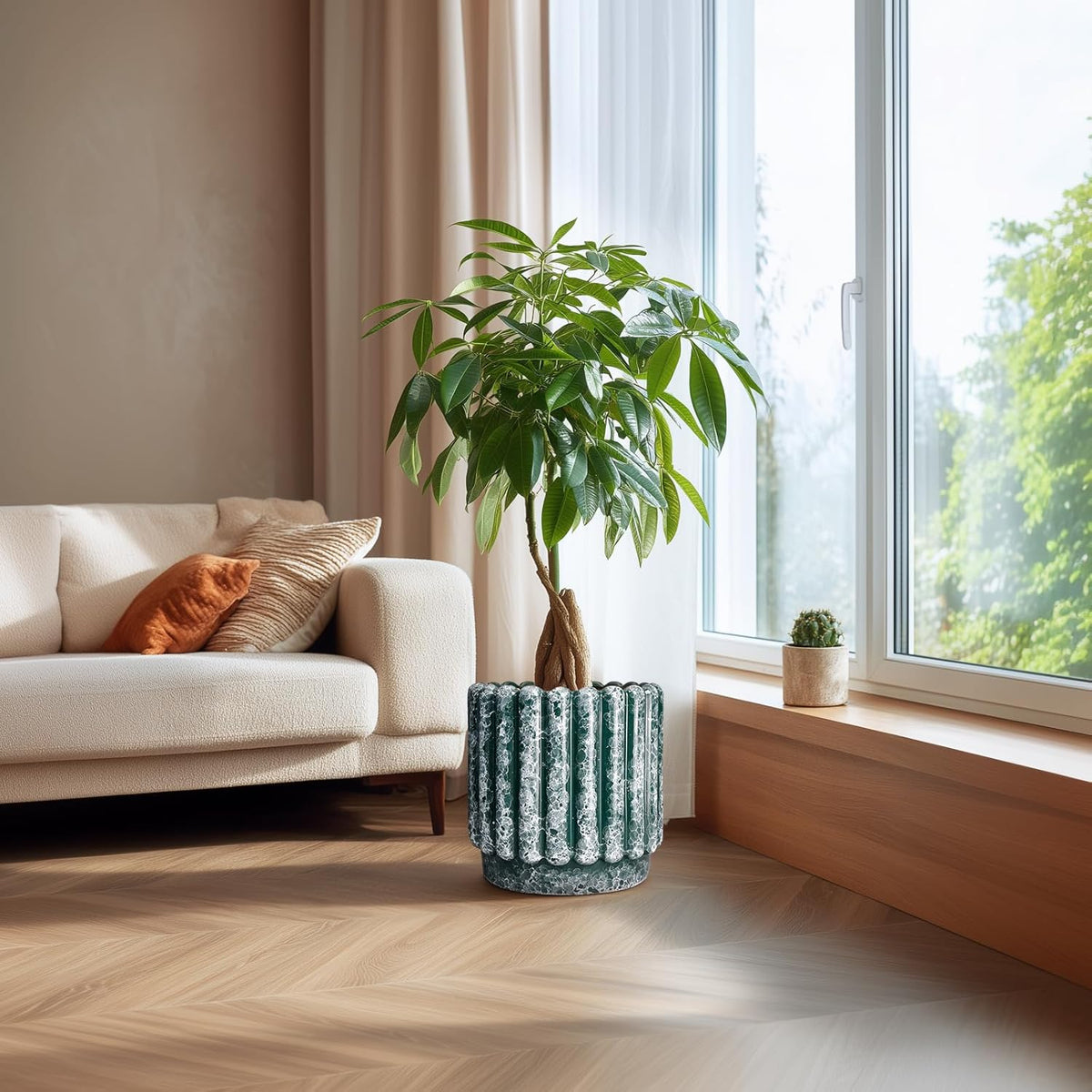 12 Inch Pots for Plants - Ceramic Indoor Planters with Drainage Hole, Decorative Large Planters for