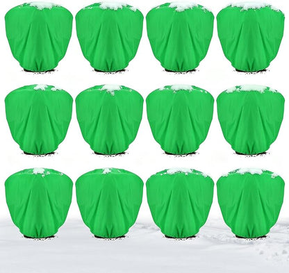 ANPHSIN 12 Pcs 39.3in x 39.3in Plant Covers Freeze Protection - Winter Shrub Plant Protection Bags