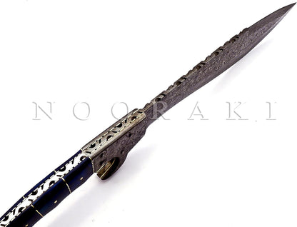 Nooraki - 18 inches Handmade Damascus Steel Machete/Kukri Knife, Bushcraft Knife, Hunting Knife