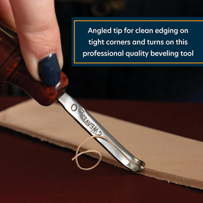 Weaver Leather Supply Leather Edger, Edge Beveler with Angled Tip for Refined Finish, Beveling