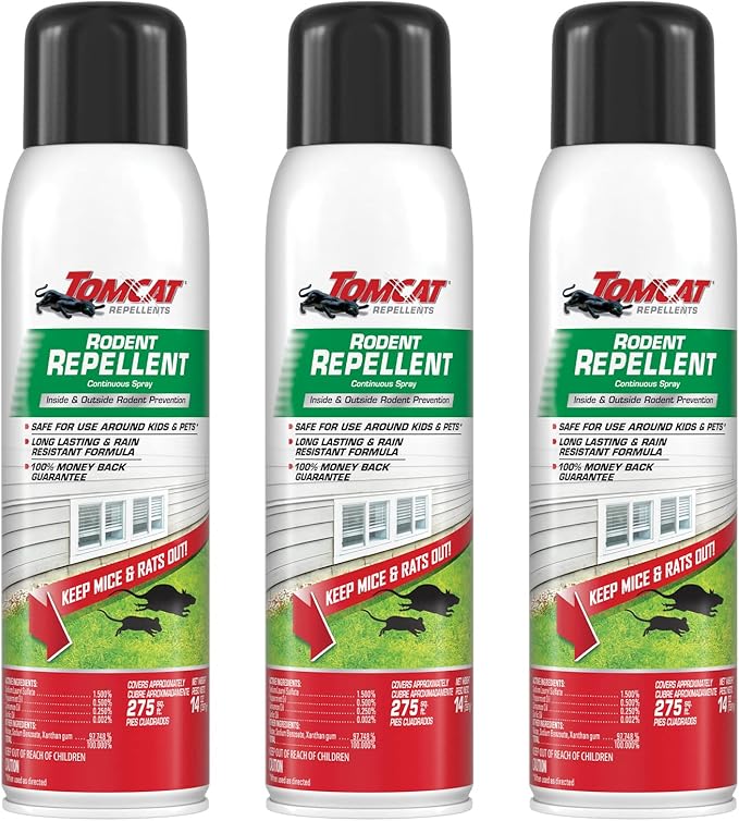 Tomcat Repellents Rodent Repellent Continuous Spray, 3-Pack, 14 oz