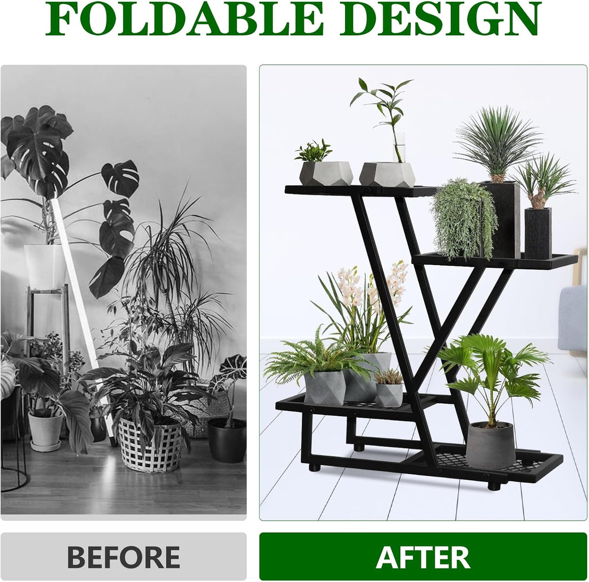 2Pack，4Tier plant stand，outdoor plant stands for patio，Planter Display ShelvingIndoor