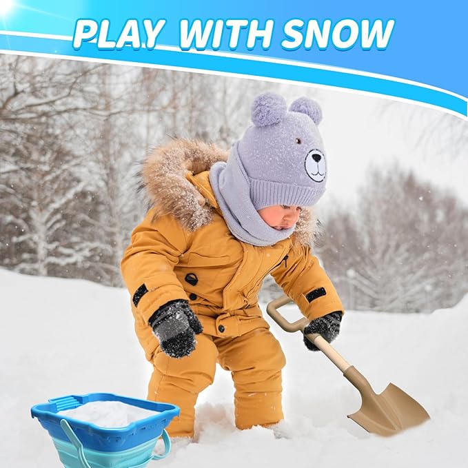 16" Wood Beach Sand Shovel Toys for Kids Adults, Heavy Duty Beach Toys Shovels for Sandbox Table