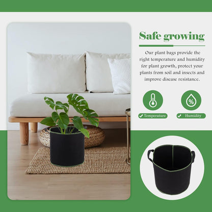 DOITOOL 5 Pack 4 Gallon Plant Grow Bags, Nonwoven Plant Fabric Pots with Handles