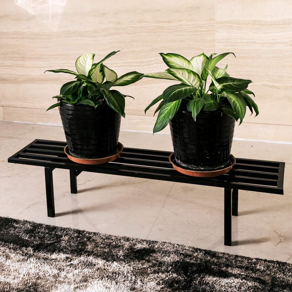 Zhongma One Tier Metal Plant Stand(45.67 L x 8.66 W x 7.9 H) Heavy Duty Plant Holder for Home