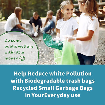 Biodegradable Trash Bags 8 Gallon, 100 Count Small Compost Bags, Compostable Strong Bathroom