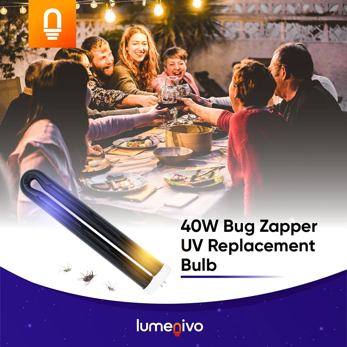 40 Watt Bug Zapper Bulb Replacement for Stinger B4045-4 UVB45 by Lumenivo - UV Blacklight