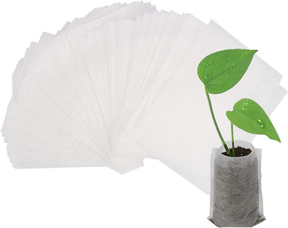 Augshy Nursery Growing Bags - 400pcs Fabric Plant Pots, Non-Woven Grow Bags for Seeding, Starter