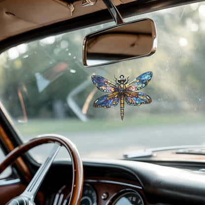 Boho Dragonfly Acrylic Suncatcher Stained Glass Effect Window Car Hanging Christmas Ornament Indoor