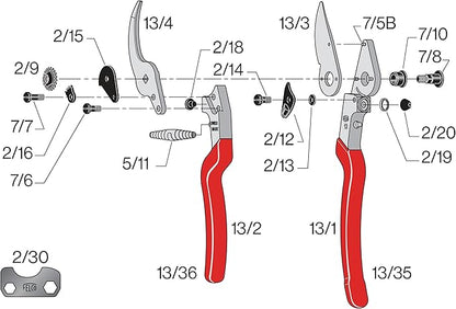 Felco F-13 Pruning Shears – 10.6" Garden Clippers with Dual-Hand Use & 30mm Cut | Hand Pruners for