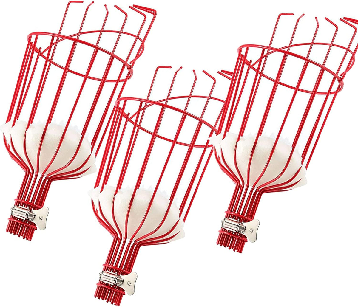 ZOENHOU 3 Pack Twist-On Fruit Picker Basket, Fruit Picker Tool, Fruit Picker Head Basket with Foam