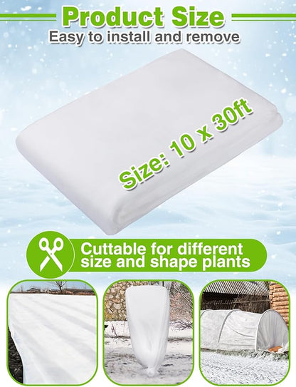 Alphatool Plant Covers Freeze Protection - 10 ft x 30 ft Frost Cloths Blankets for Outdoor Plants