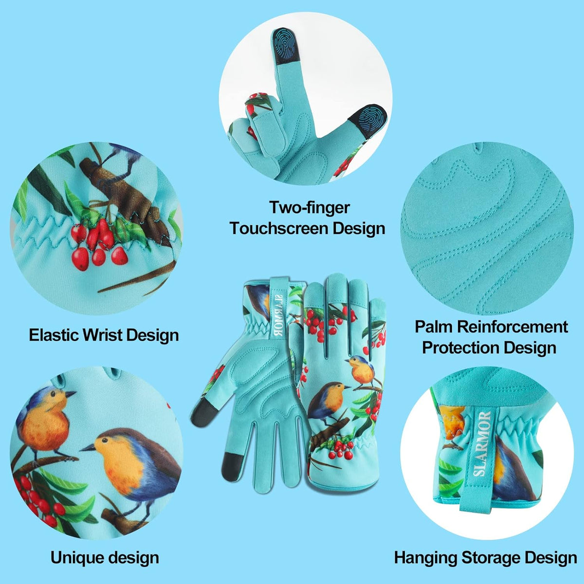 Leather-Gardening-Gloves for Women,Thorn-Proof Work-Gloves for Weeding,Digging,Planting,Pruning