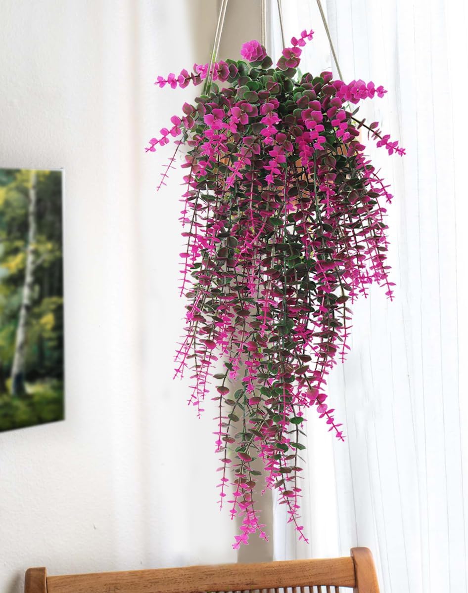 Fake Monkey Plants Hanging Eucalyptus Vines Fake Vines Faux Hanging Plants for Outdoor Garden Yard